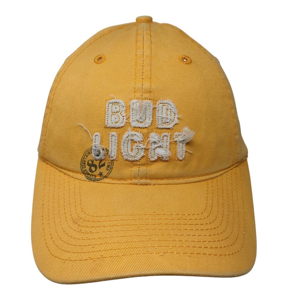 Bud Light Slideback Baseball Cap Yellow One Size Adjustable Embroidered Cotton
